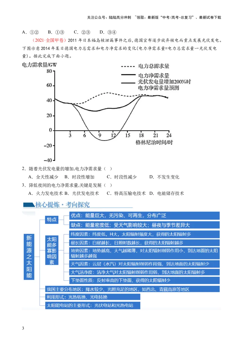 《专题12微专题新能源开发利用（讲义）（原卷版）_07-地理-高考总复习_二轮复习_2024年_2024年高考地理二轮复习讲练测（新教材新高考）_配套讲义》第3页预览