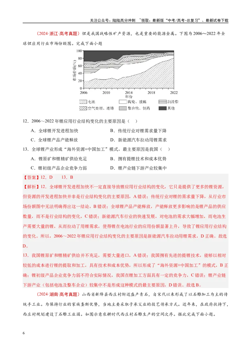《专题18资源、环境与国家安全-（解析版）_07-地理-高考总复习_专项复习_2025年_十年（2015-2024）高考地理真题分类汇编（全国通用）》第6页预览