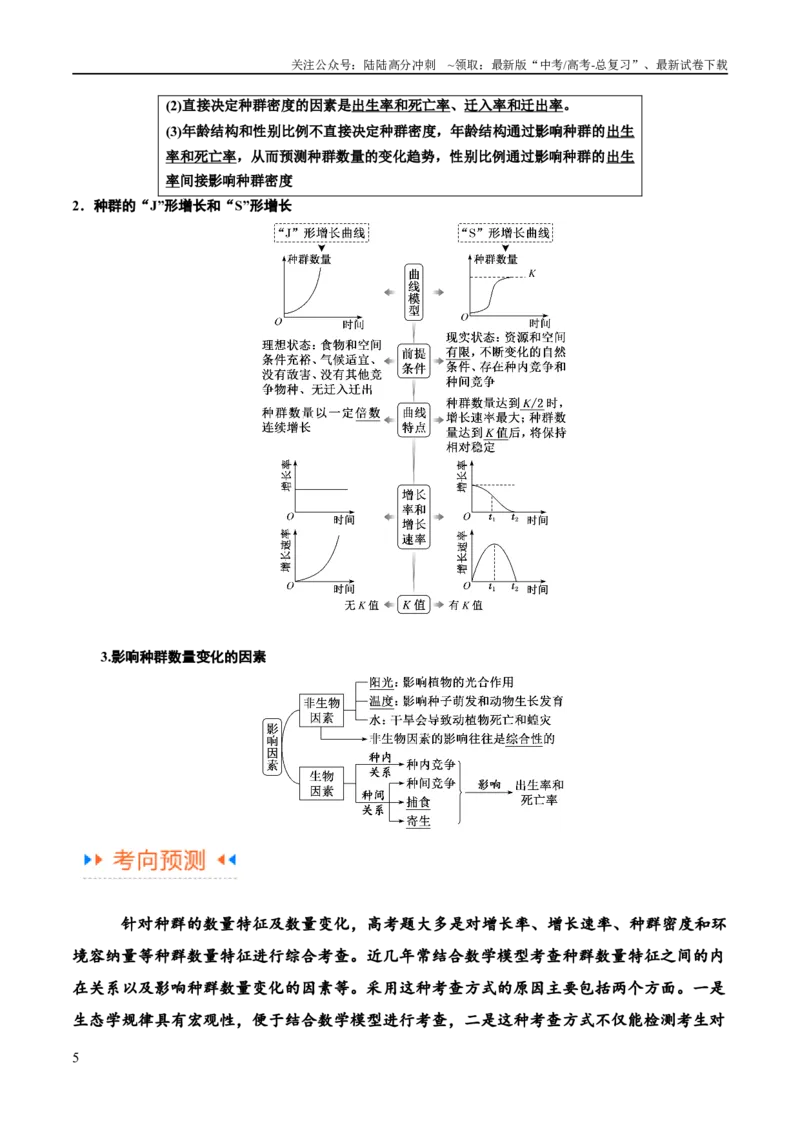 《专题09生物与环境（讲义）（原卷版）_06-生物-高考总复习_二轮复习_2024年_2024年高考生物二轮复习高频考点追踪与预测（新高考专用）_讲义》第5页预览