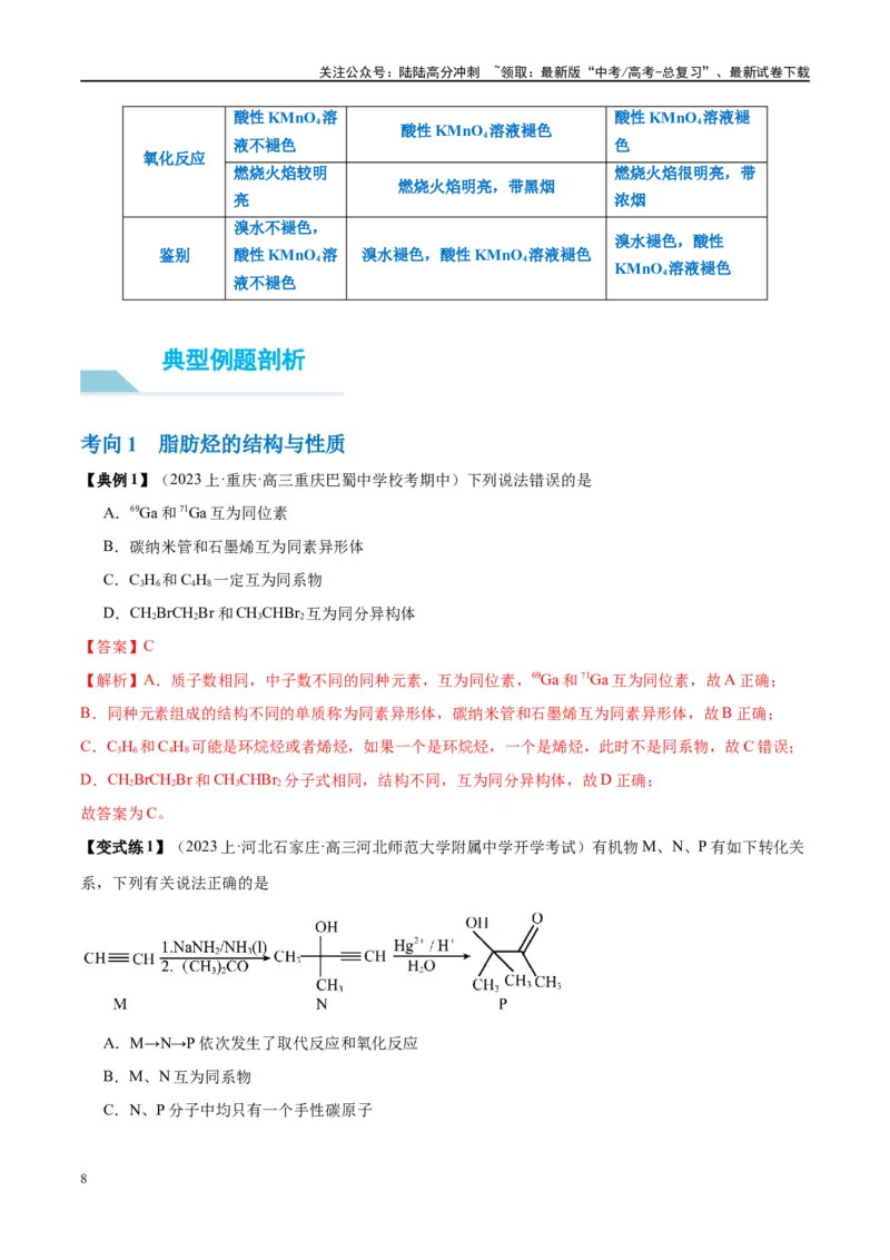 《第39讲烃和卤代烃（讲义）-（解析版）_05-化学-高考总复习_一轮复习_2024年_2024年高考化学大一轮复习卓越讲义_资料》第8页预览