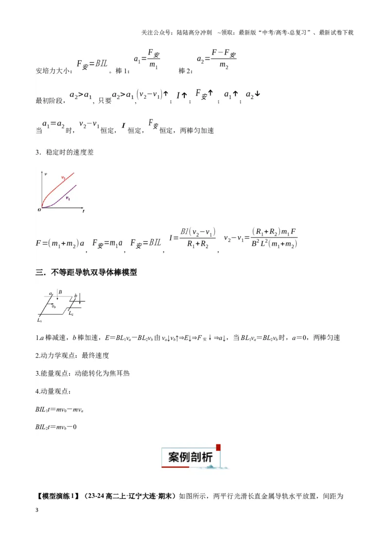 《专题07电磁感应中的双棒模型（教师版）_04-物理-高考总复习_专项复习_2025年_2025年高中高考物理模型与方法_资料_3高中（全册）_选择性必修第二册》第3页预览