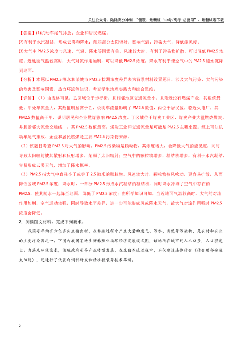 《专题19环境与发展（高频非选择题50题）-（全国通用）（解析版）_07-地理-高考总复习_一轮复习_2024年_2024年高考地理一轮题型突破训练（全国通用）_资料_1-资料》第2页预览