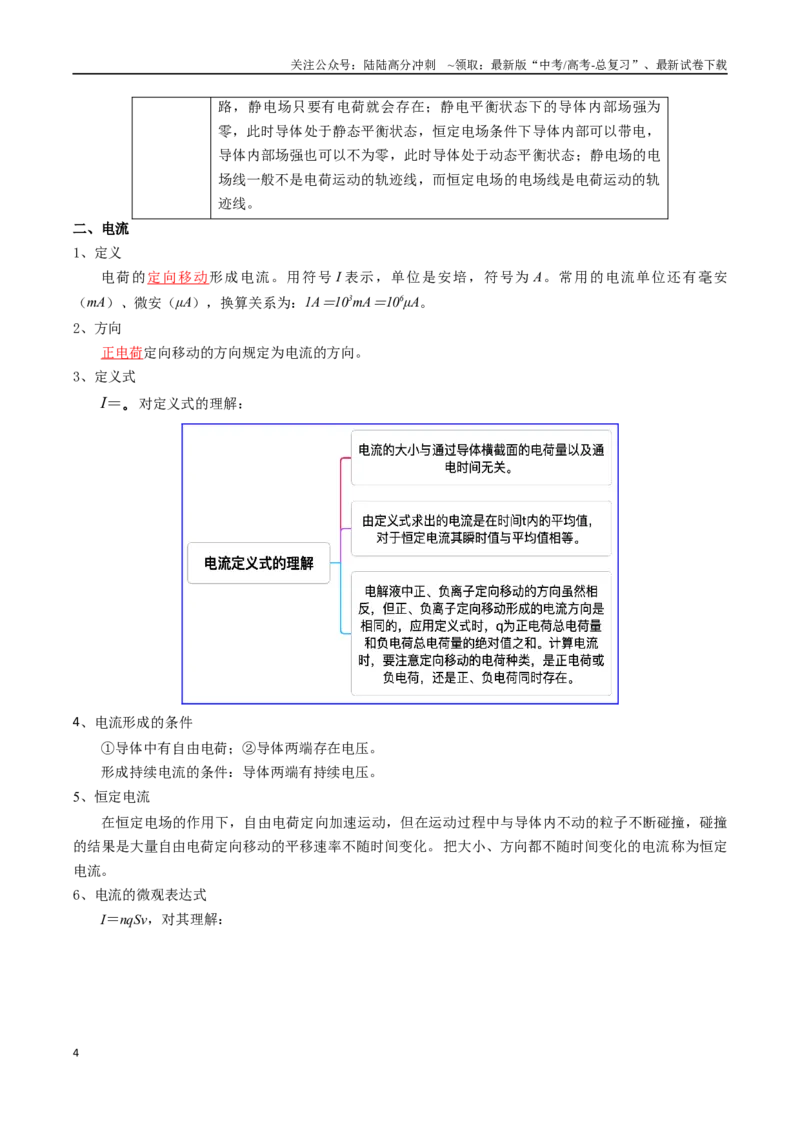 《专题11恒定电流（教师版）_04-物理-高考总复习_一轮复习_2025年_2025年高考物理一轮复习知识清单（全国通用）》第4页预览
