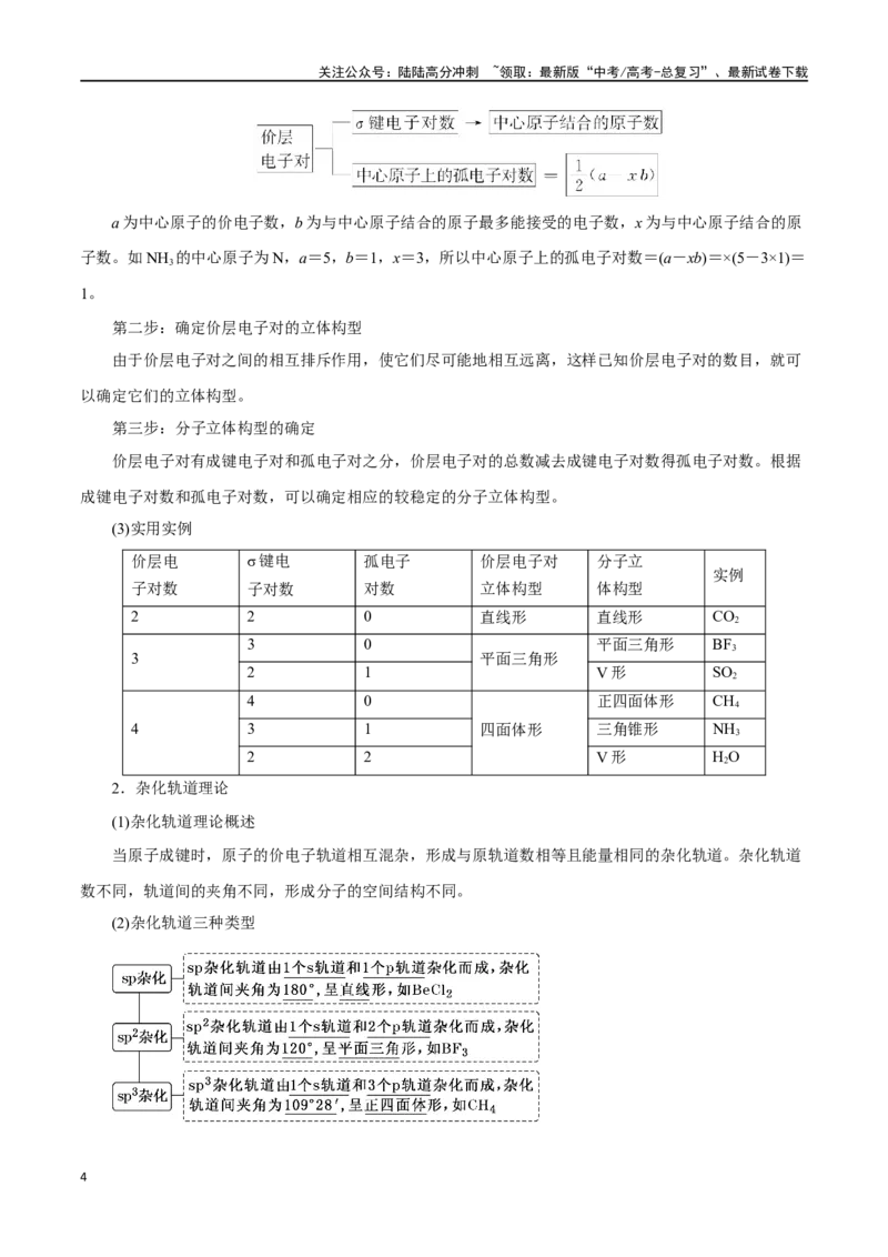 《第29讲分子结构与性质（讲）-（解析版）_05-化学-高考总复习_一轮复习_2024年_2024年高考化学大一轮复习精讲精练+专题讲座_资料》第4页预览