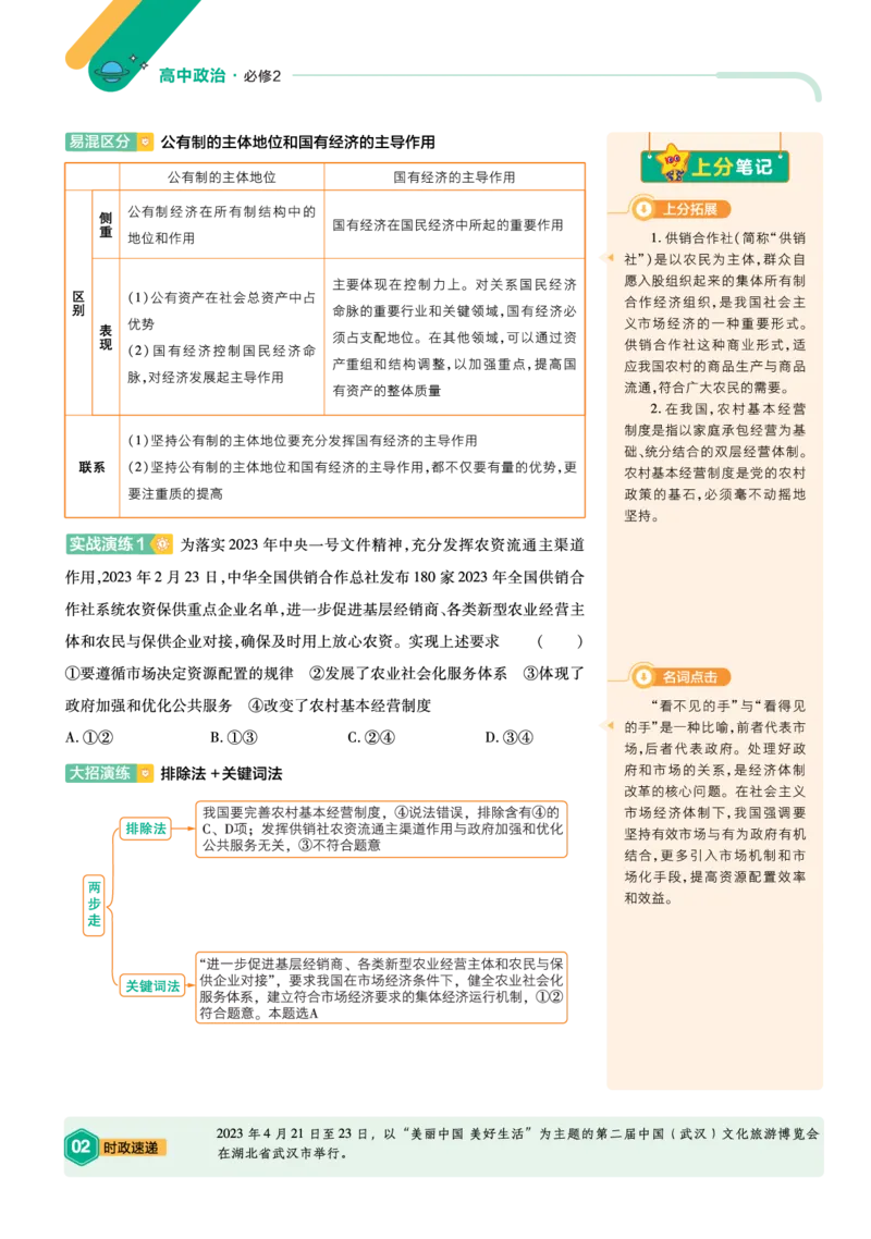 《上分手册-政治必修2RJ-金考卷单元双测卷_2024天星高中单元双测卷上分手册》第2页预览