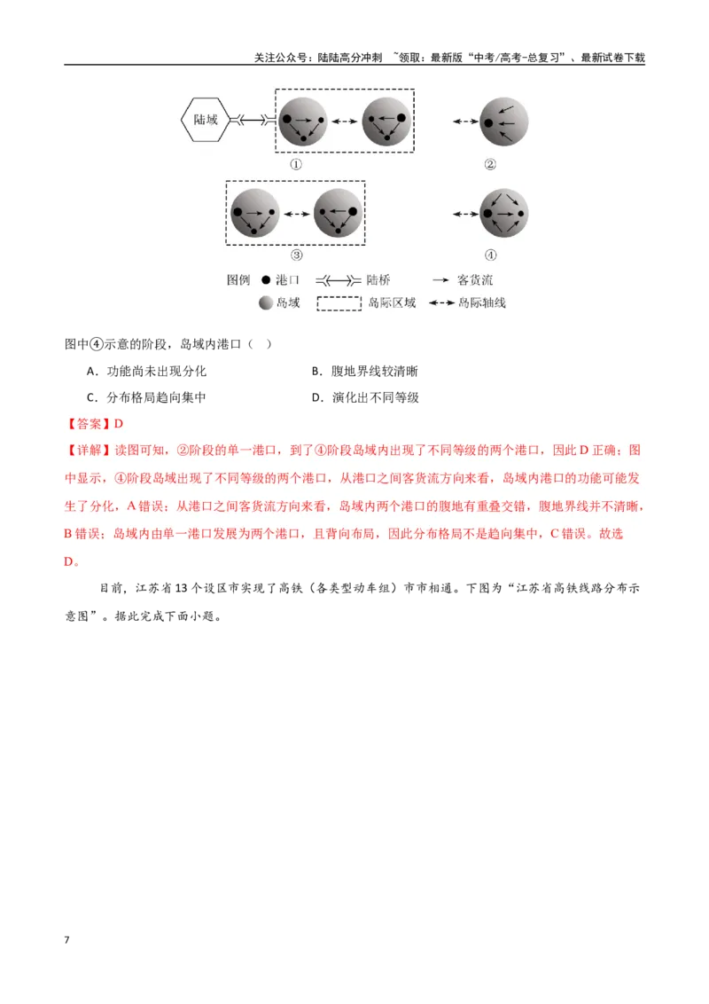 《专题18交通运输布局与区域发展（高频选择题50题）-（新高考通用）（教师版）_07-地理-高考总复习_一轮复习_2025年_2025年高考地理一轮题型必刷题（新高考通用）》第7页预览