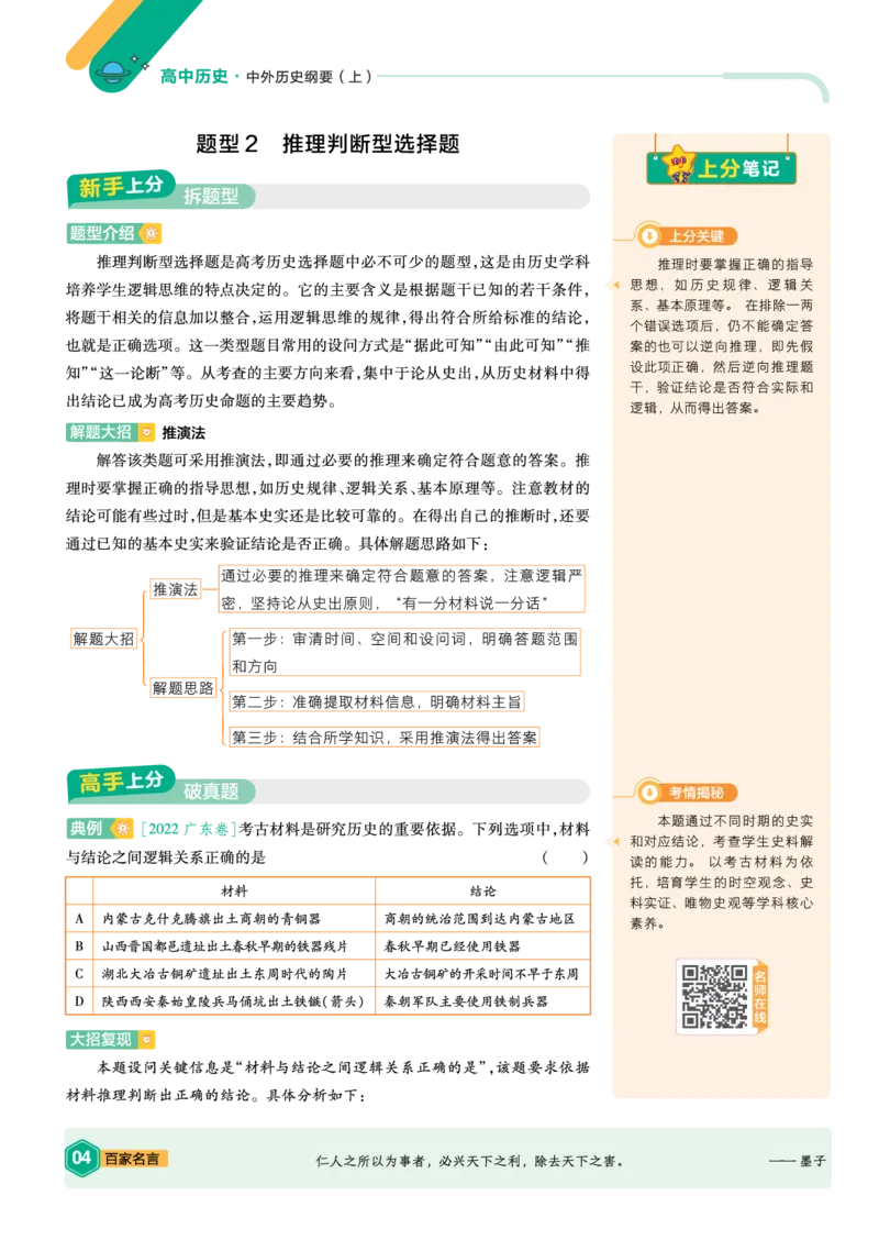 《上分手册-历史必修中外历史纲要（上）RJ-金考卷单元双测卷_2024天星高中单元双测卷上分手册》第4页预览