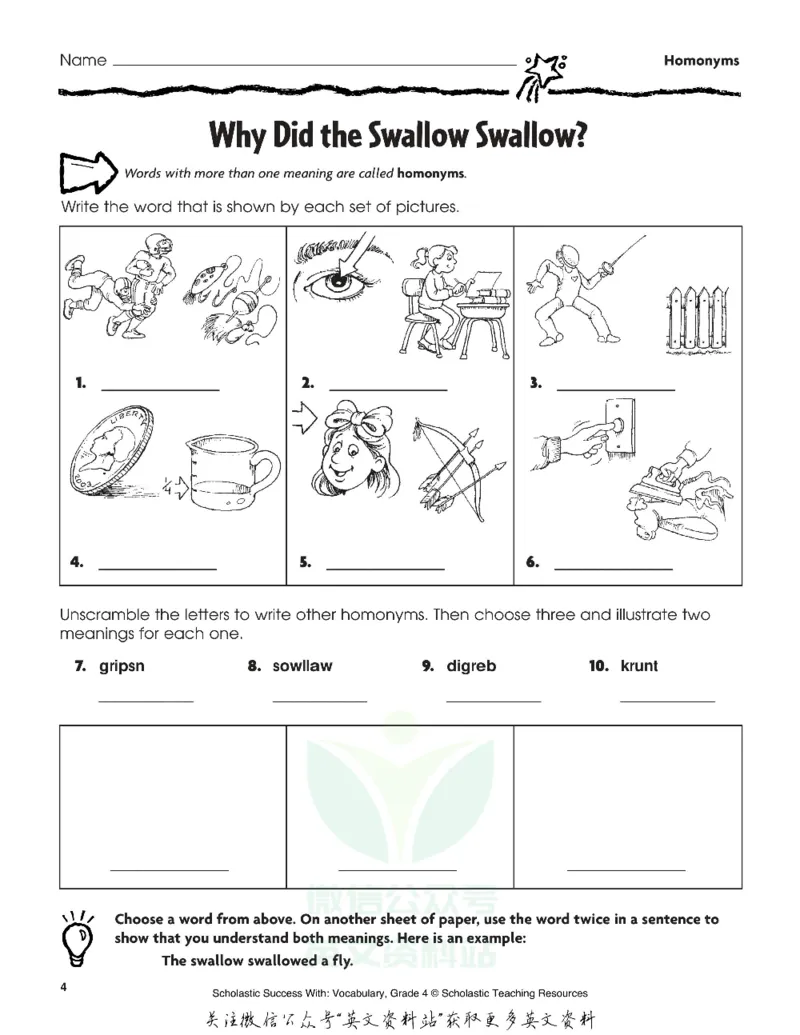 《scholasticsuccesswithvocabularygrade4_小初高学习资料合集(每天更新)_国外原版英文教辅汇总_ScholasticSuccesswithvocabulary练习册》第2页预览