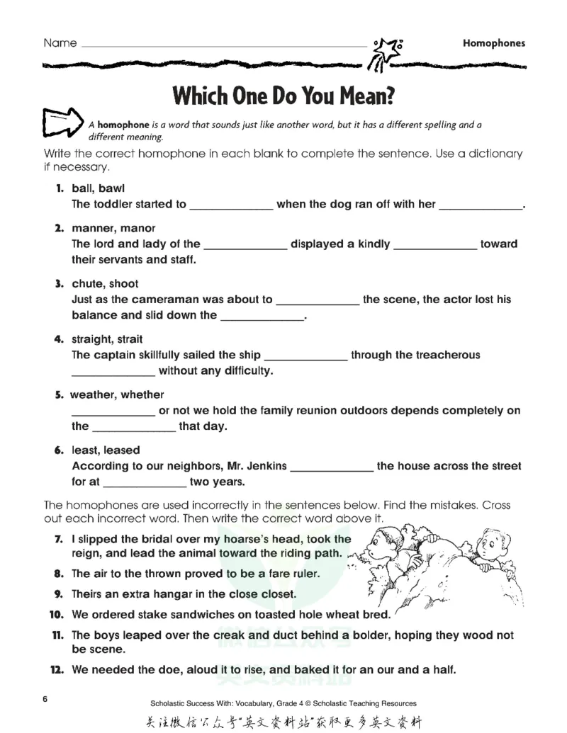 《scholasticsuccesswithvocabularygrade4_小初高学习资料合集(每天更新)_国外原版英文教辅汇总_ScholasticSuccesswithvocabulary练习册》第6页预览