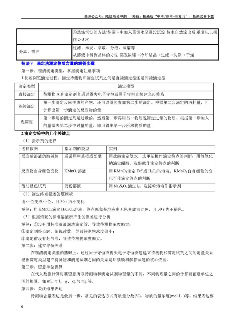 《通关12化学实验综合（学生版）（新高考专用）_05-化学-高考总复习_专项复习_2025年_2025年高考化学抢分秘籍（新高考专用）_2024版_第二部分命题热点通关》第6页预览