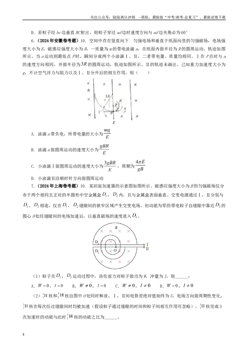 《专题10磁场（学生版）_04-物理-高考总复习_专项复习_2025年_2025年高考真题和模拟题物理分类汇编（全国通用）》第3页预览
