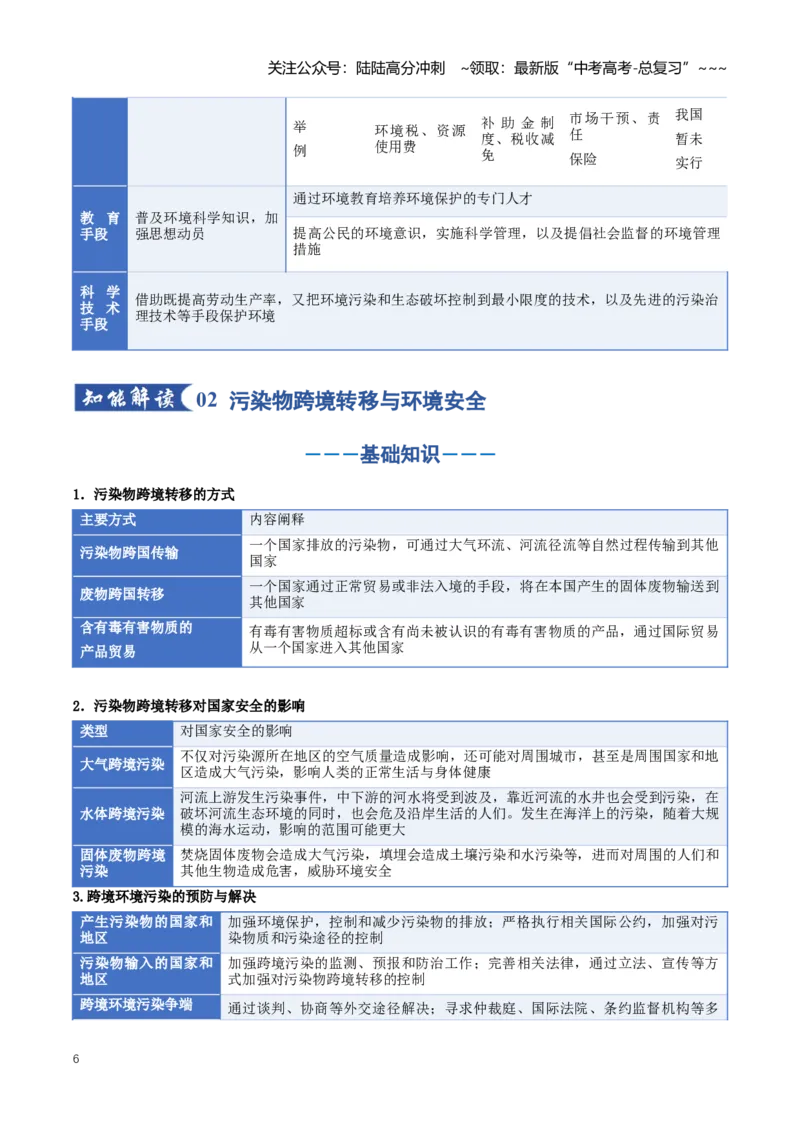 《专题16环境安全与国家安全（知识清单）（全国通用）（学生版）_07-地理-高考总复习_一轮复习_2026年-地理高考一轮复习_2026年高考地理一轮复习知识清单（全国通用）-G56_2026版》第6页预览
