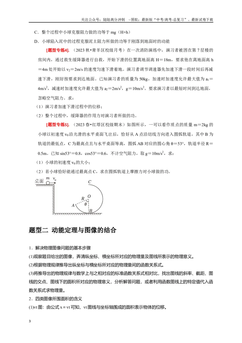 《专题10动能定理的应用（原卷版）_04-物理-高考总复习_专项复习_2024年_2024高考物理热点知识清单题型讲练高考复习全国通用_资料》第3页预览