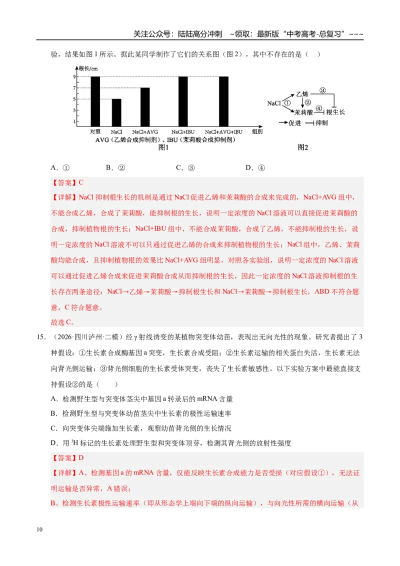 《专题06植物激素调节（1大考点）（学生版）_06-生物-高考总复习_专项复习_2026年-生物高考专项复习_2026年高考生物二模试题分类汇编（四川专用）-G282_2026版》第10页预览