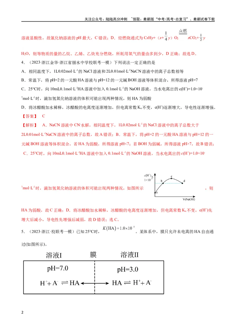 《第26、27讲弱电解质的电离、盐类的水解及溶液中粒子浓度关系分析（教师版）_05-化学-高考总复习_一轮复习_2024年_2024高考化学大一轮复习课件PPT习题专练教师学生_习题》第2页预览