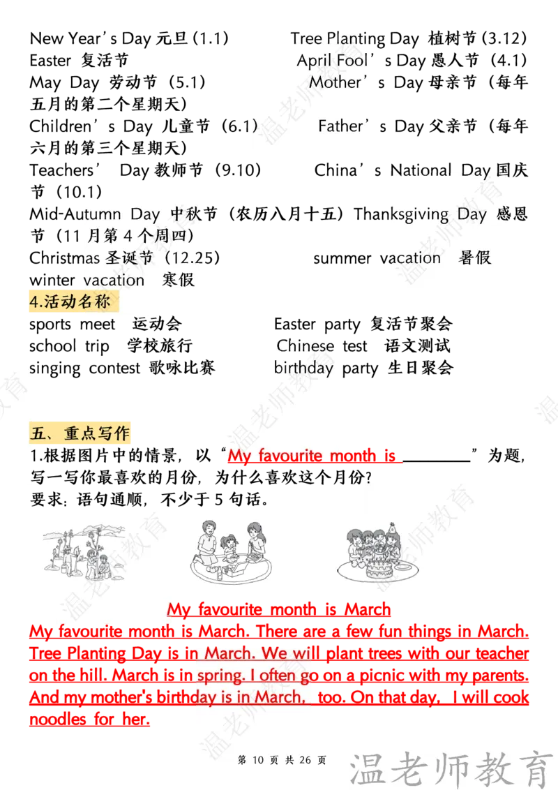 《五年级（下）英语全册单元重点知识梳理_小初高学习资料合集（每天更新）_《英语单元重点知识梳理》人教版4-6年级下册》第10页预览