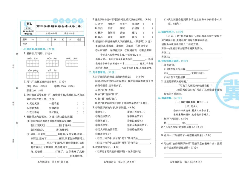 《《期末专题精选卷》统编版语文5年级下册期末专题精选卷_小学1-6年级全科全套_1-6年级全科下册_五年级_五年级下语文_语文五下电子册类》第10页预览