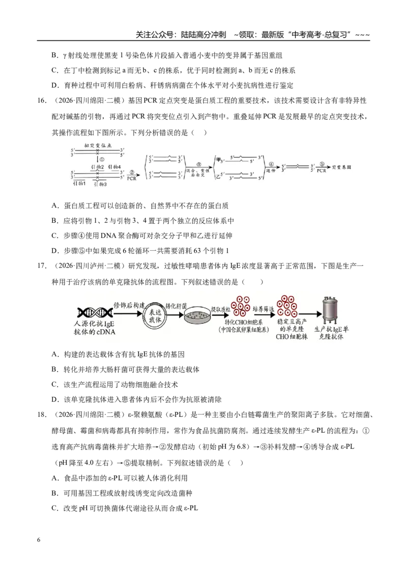 《专题10基因工程（1大考点）（学生版）_06-生物-高考总复习_专项复习_2026年-生物高考专项复习_2026年高考生物二模试题分类汇编（四川专用）-G282_2026版》第6页预览