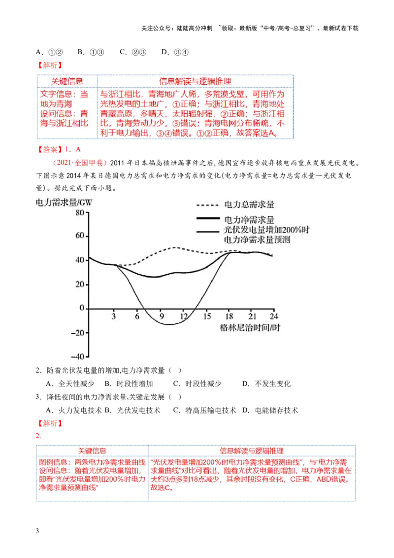 《专题12微专题新能源开发利用（讲义）（解析版）_07-地理-高考总复习_二轮复习_2024年_2024年高考地理二轮复习讲练测（新教材新高考）_配套练习》第3页预览