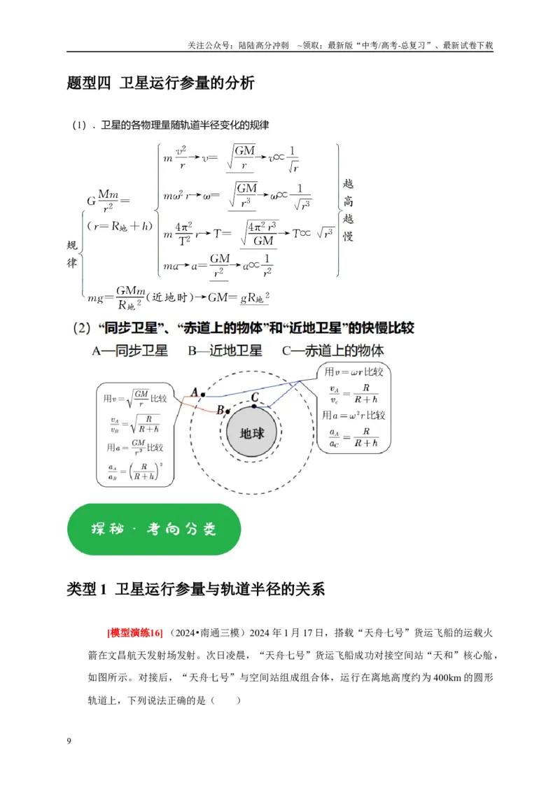 《专题08天体运动宇宙航行（原卷版）_04-物理-高考总复习_专项复习_2025年_2025新版高考物理复习知识点梳理加题型归纳原卷加解析_资料》第9页预览