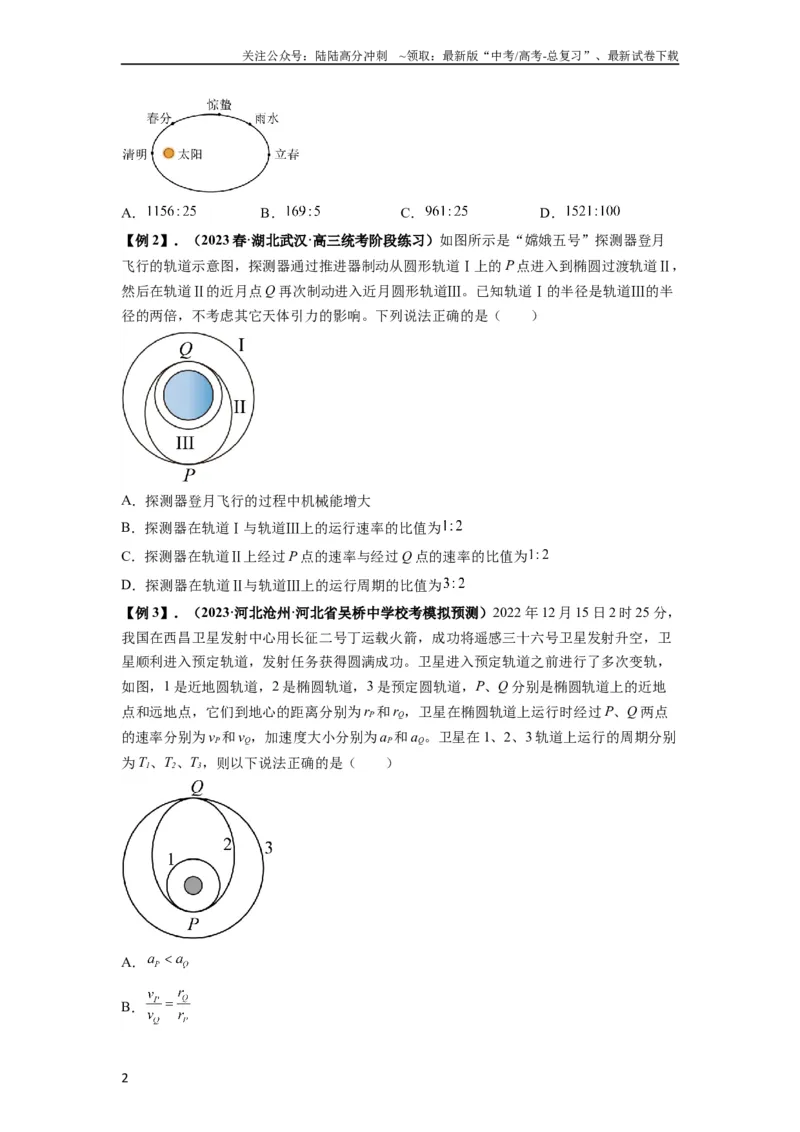 《专题10天体运动（原卷版）_04-物理-高考总复习_一轮复习_2024年_2024年高考物理一轮复习热点题型归类训练重点提升_2023版》第2页预览