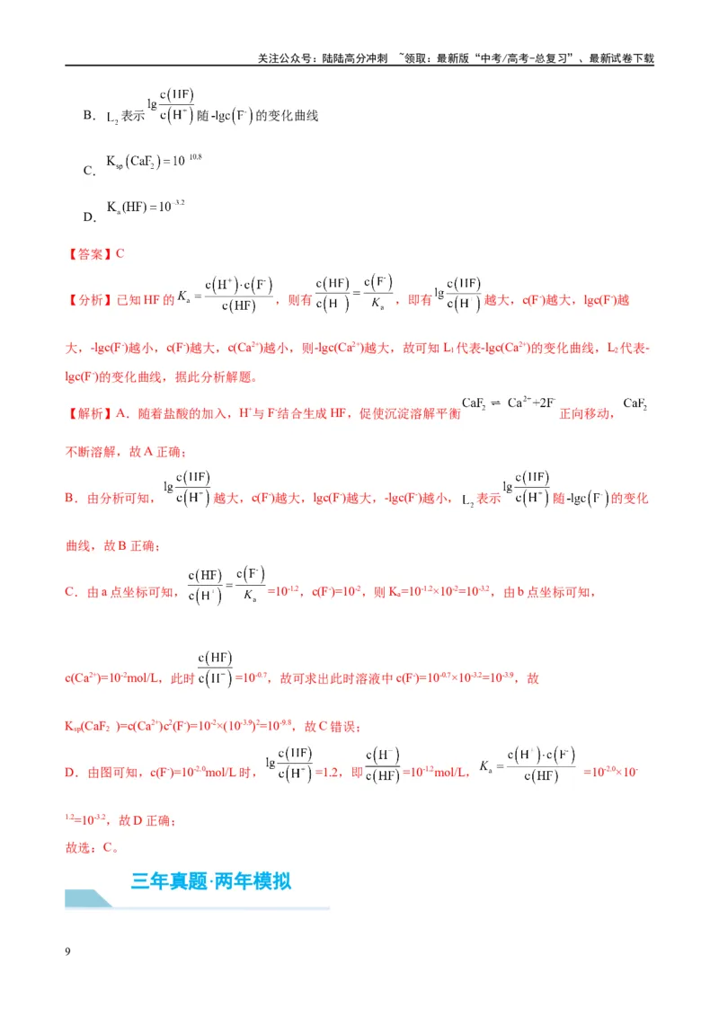 《第31讲难溶电解质的溶解平衡（讲义）-（解析版）_05-化学-高考总复习_一轮复习_2024年_2024年高考化学大一轮复习卓越讲义_资料》第9页预览