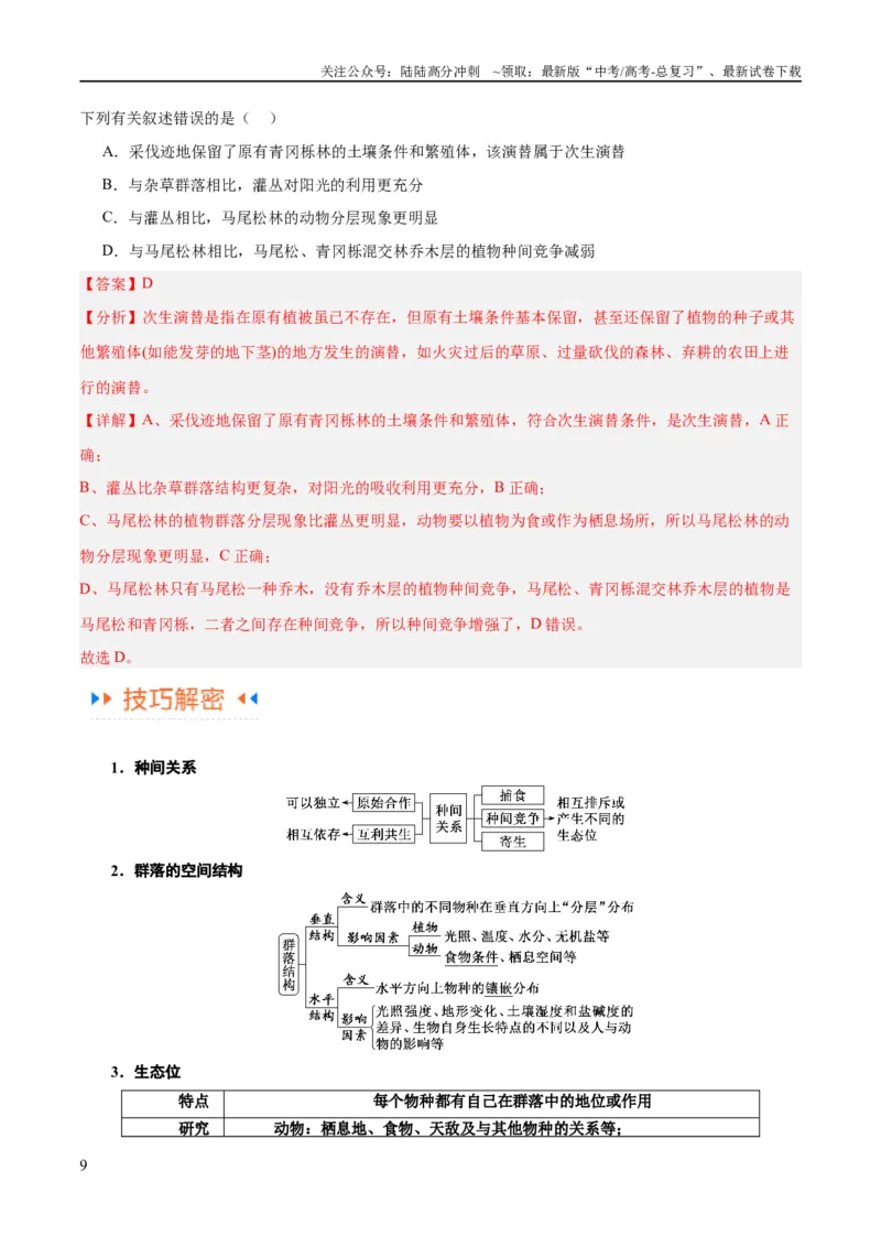 《专题09生物与环境（讲义）（解析版）_06-生物-高考总复习_二轮复习_2024年_2024年高考生物二轮复习高频考点追踪与预测（新高考专用）_讲义_教师版（含答案解析）》第9页预览