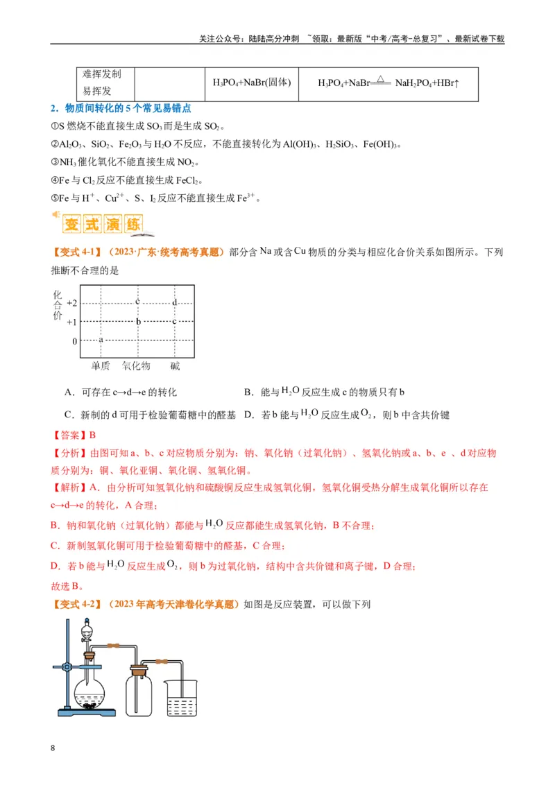 《题型01物质的组成与分类传统文化化学用语（解析版）_05-化学-高考总复习_二轮复习_2024年_2024年新高考化学二轮复习热点题型归纳与变式演练》第8页预览