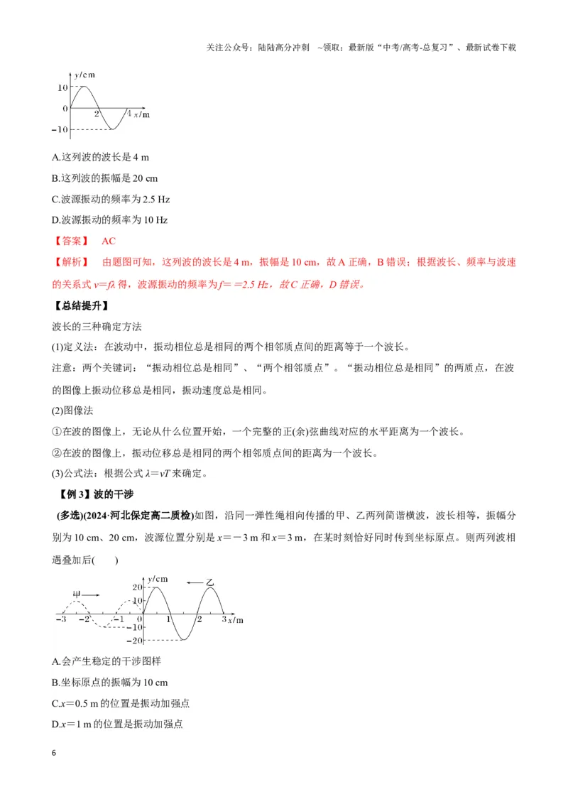 《专题07波动模型（教师版）_04-物理-高考总复习_专项复习_2025年_2025年高中高考物理模型与方法_资料_3高中（全册）_选择性必修第一册》第6页预览