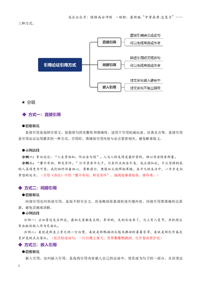 《专题11引用论证（讲义）（全国通用）（学生版）_一轮复习_2026年-语文一轮复习_2026年高考语文一轮复习议论文写作（全国通用）-G423_资料_2026版》第2页预览