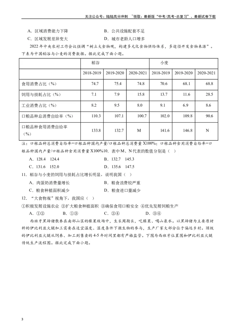 《人文地理（专题通关卷）-（原卷版）_07-地理-高考总复习_一轮复习_2024年_2024年高考地理一轮进阶复习检校通关卷_资料》第3页预览