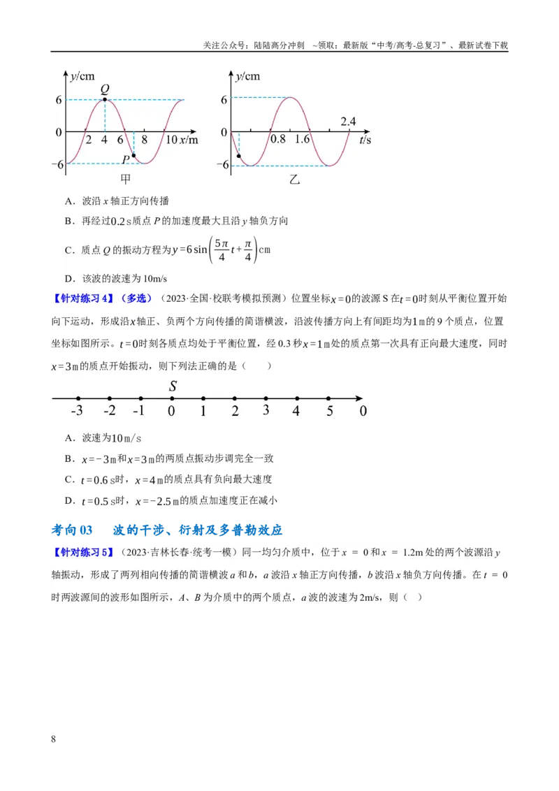 《专题11机械波及光的运用（讲义）（原卷版）_04-物理-高考总复习_二轮复习_2024年_2024年高考物理二轮复习高频考点追踪与预测（新高考专用）_讲义》第8页预览