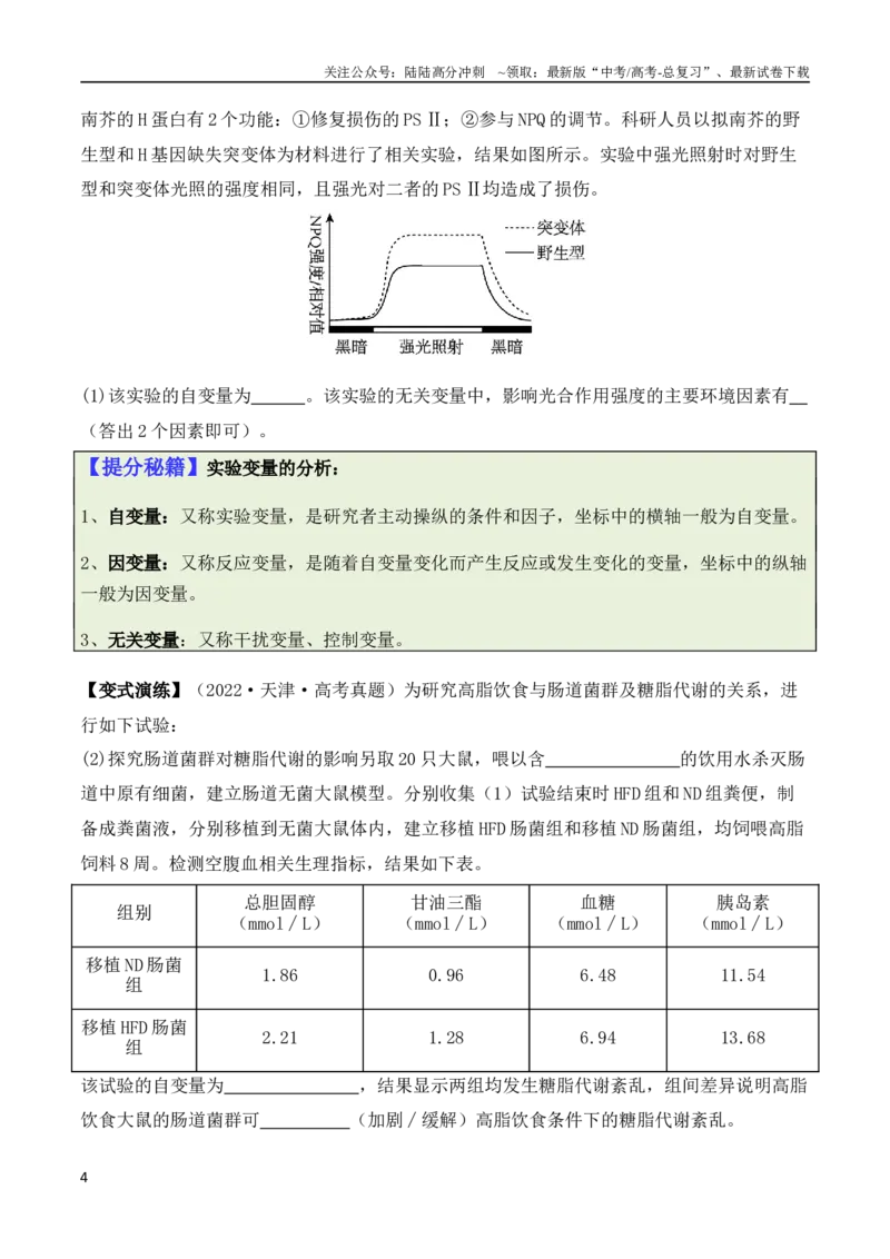 《专题13实验设计与分析类（原卷版）_06-生物-高考总复习_二轮复习_2024年_2024高考生物二轮复习热点题型归纳与变式演练解题_资料》第4页预览