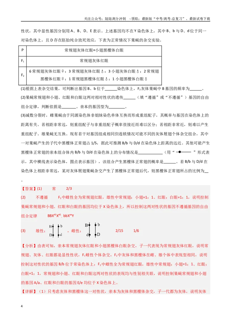 《专题10基因定位类问题分析（解析版）_06-生物-高考总复习_专项复习_2025年_2025年高考生物重难点讲义专练（新高考通用）》第4页预览