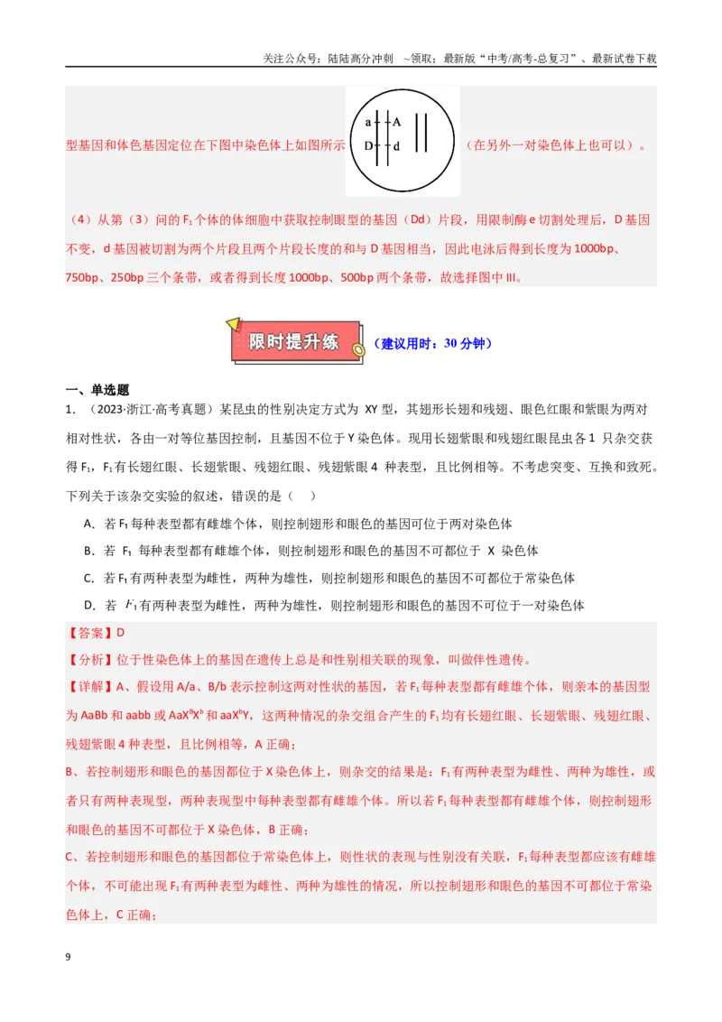 《专题10基因定位类问题分析（解析版）_06-生物-高考总复习_专项复习_2025年_2025年高考生物重难点讲义专练（新高考通用）》第9页预览