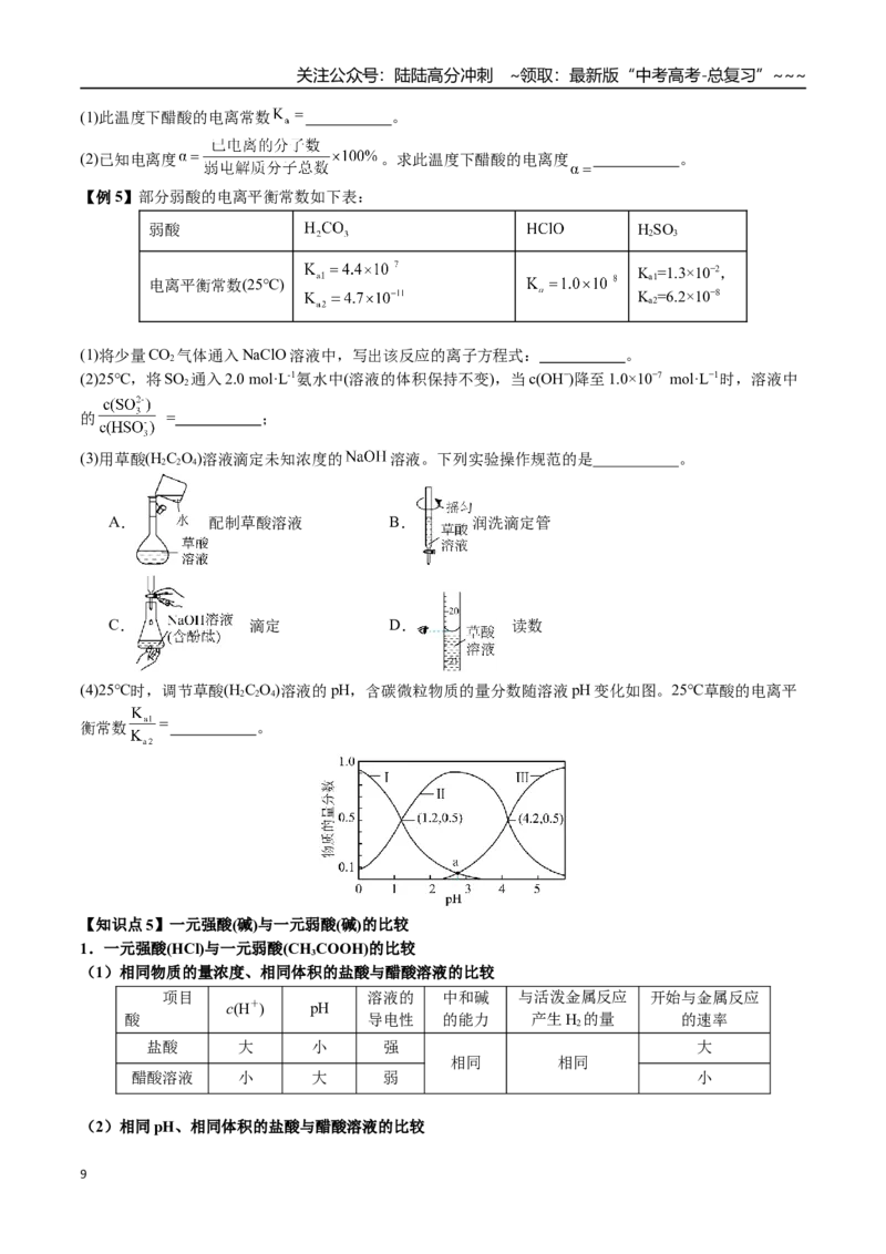 《第44讲弱电解质的电离平衡（讲义+练习、学生版）（一轮·夯基提能）精讲精练复习讲义（新教材新高考）_05-化学-高考总复习_一轮复习_2026年-化学高考一轮复习_资料》第9页预览
