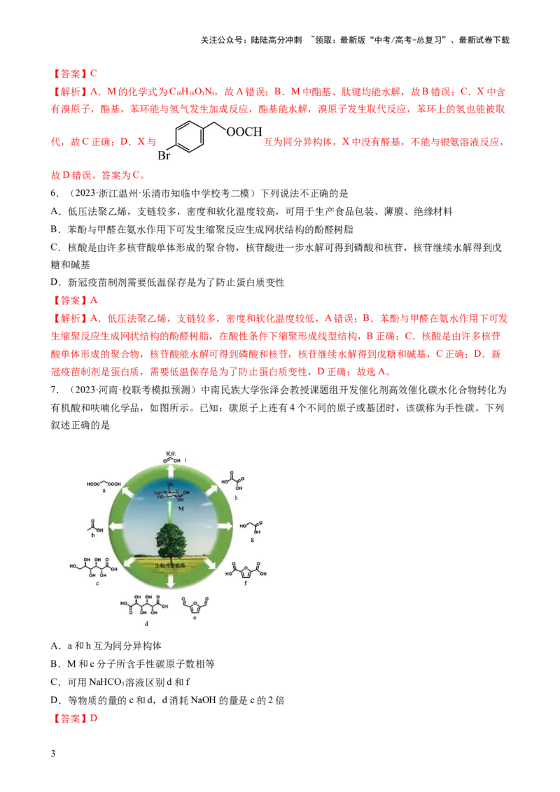 《第十章有机化学基础（测试）（解析版）_05-化学-高考总复习_一轮复习_2024年_2024年高考化学一轮复习讲练测(课件+讲义+练习)（新高考）_章节测试》第3页预览
