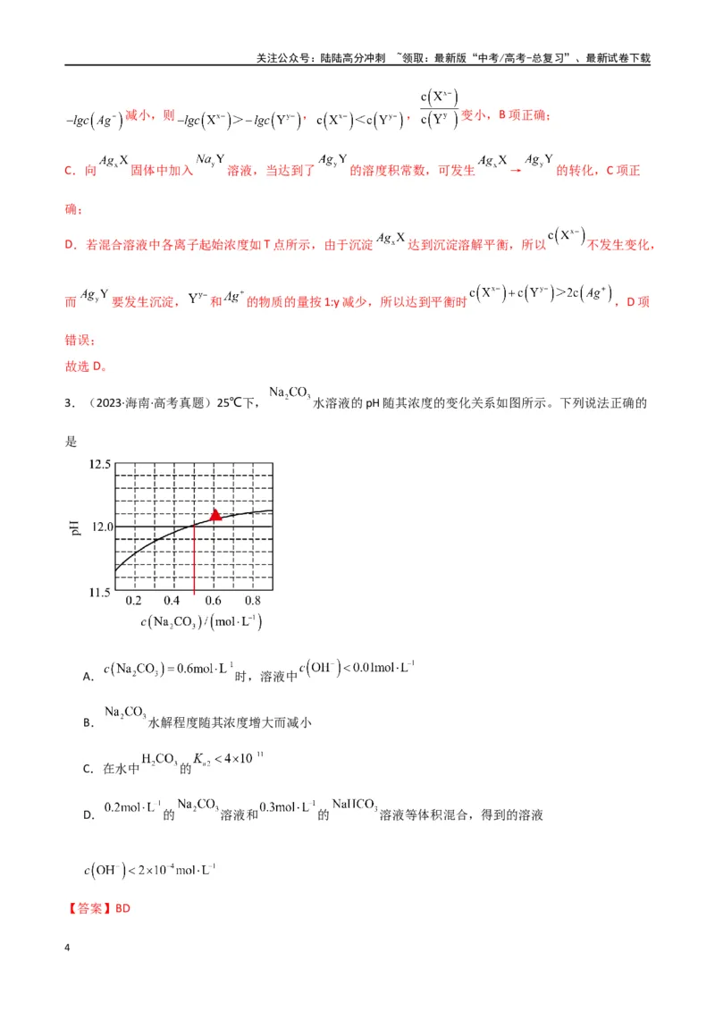 《素养卷08突破三大守恒的应用——粒子浓度大小的比较-（全国通用）（教师版）(1)_05-化学-高考总复习_专项复习_2024年_2024年高考化学小题限时集训（全国通用+新九省专用）_资料》第4页预览