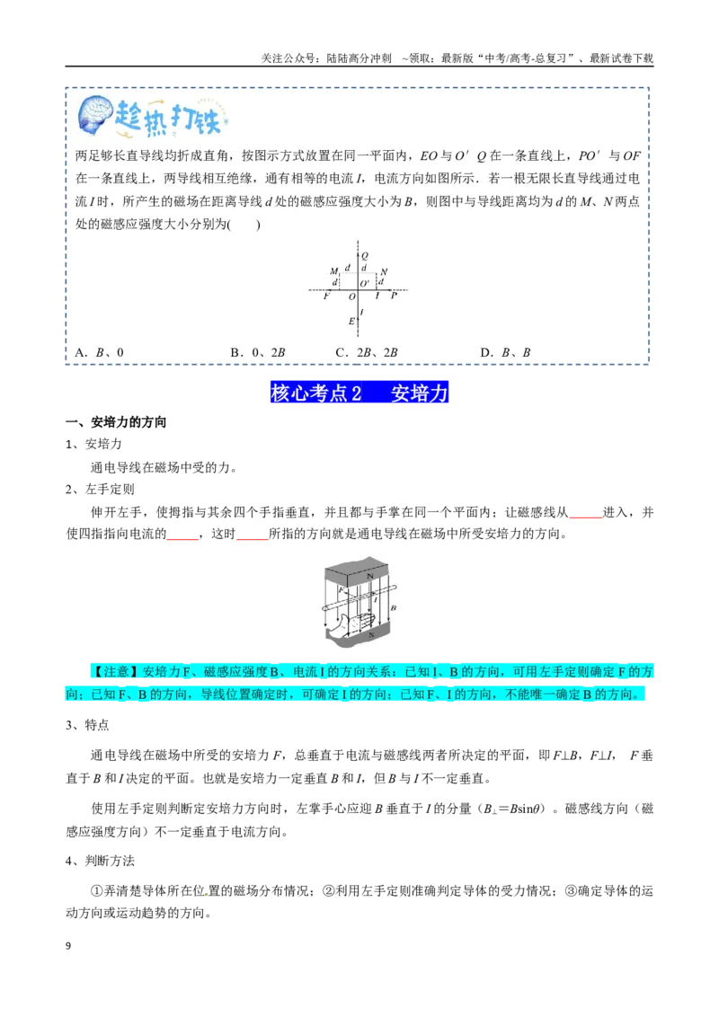 《专题12磁场（学生版）_04-物理-高考总复习_一轮复习_2025年_2025年高考物理一轮复习知识清单（全国通用）》第9页预览