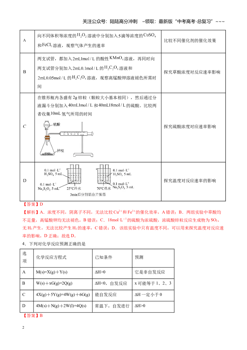 《第七章化学反应速率与化学平衡（综合训练）（福建专用）（教师版）_05-化学-高考总复习_一轮复习_2026年-化学高考一轮复习_2026年高考化学一轮课件+讲义+练习（福建专用）-G328》第2页预览
