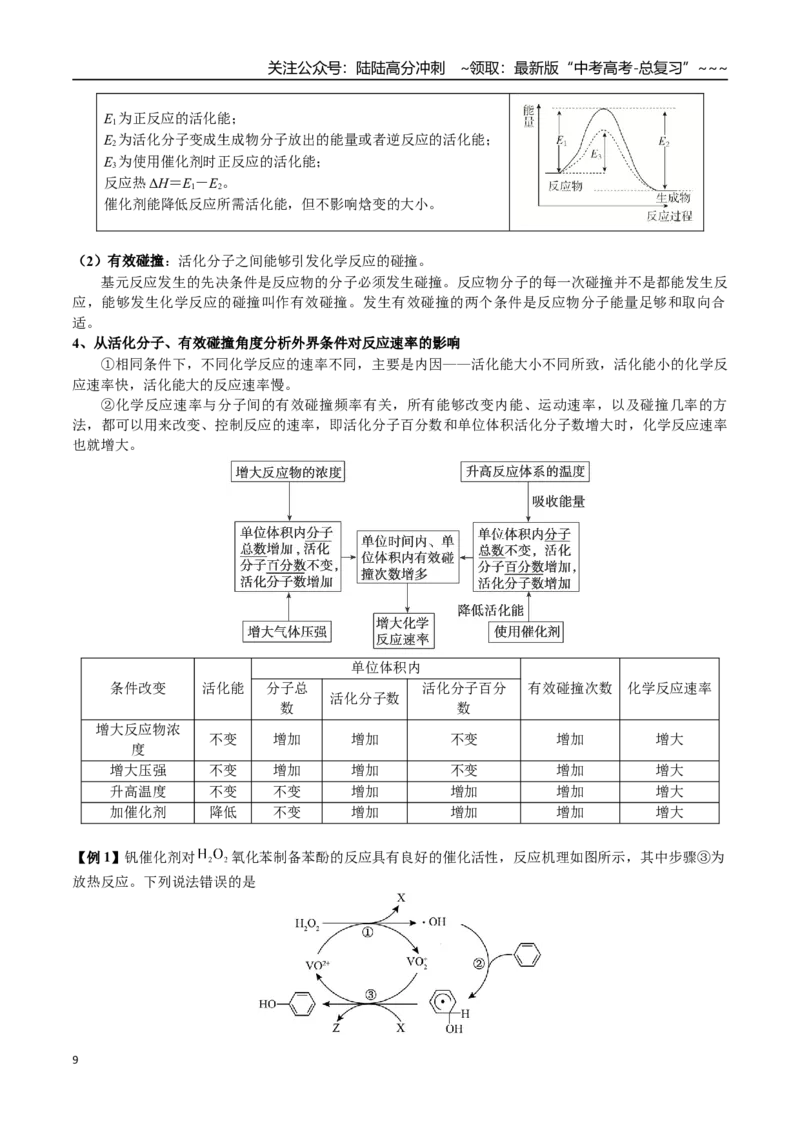 《第38讲化学反应速率及影响因素、有效碰撞理论（讲义+练习、学生版）（一轮·夯基提能）精讲精练复习讲义（新教材新高考）_05-化学-高考总复习_一轮复习_2026年-化学高考一轮复习_资料》第9页预览