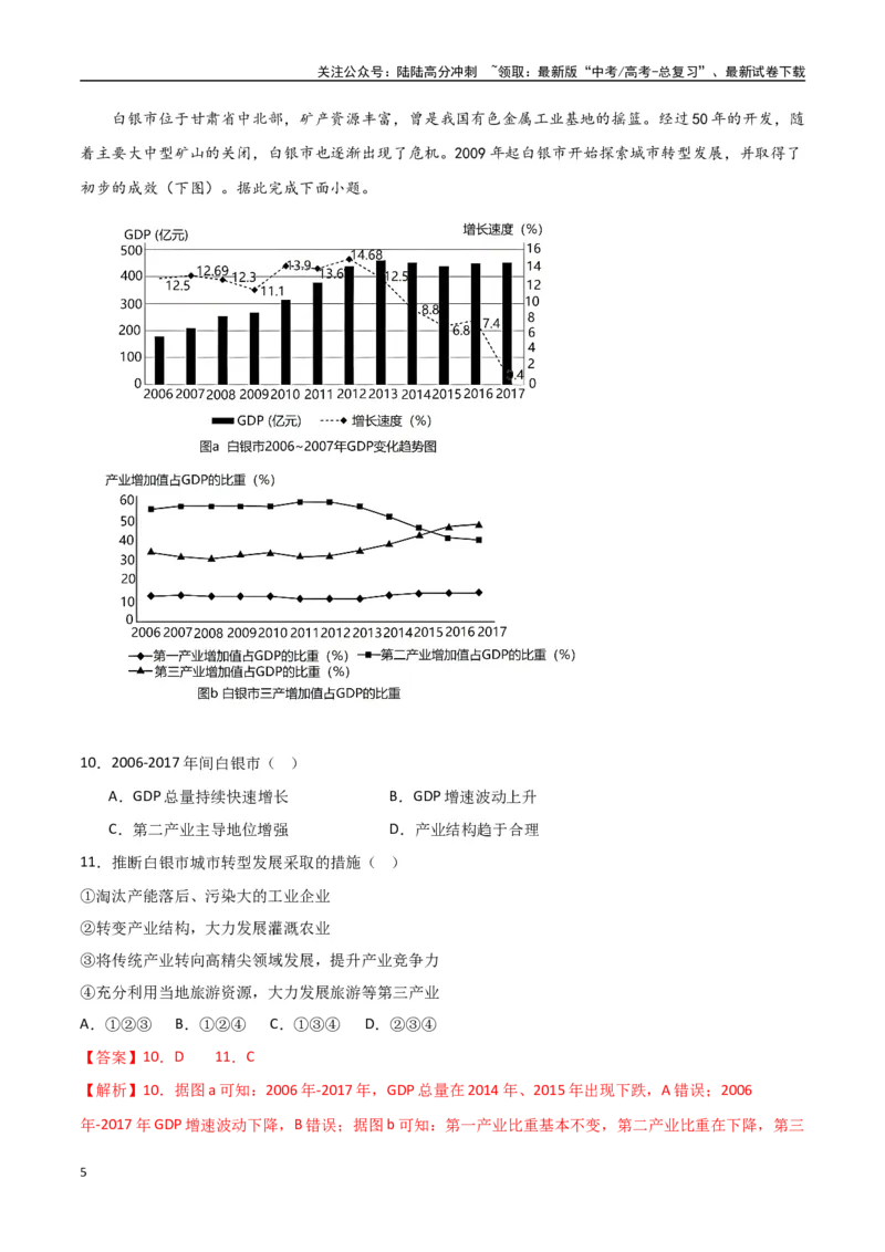 《专题21城市、产业与区域协调发展（高频选择题50题）-（全国通用）（解析版）_07-地理-高考总复习_一轮复习_2024年_2024年高考地理一轮题型突破训练（全国通用）_资料_1-资料》第5页预览