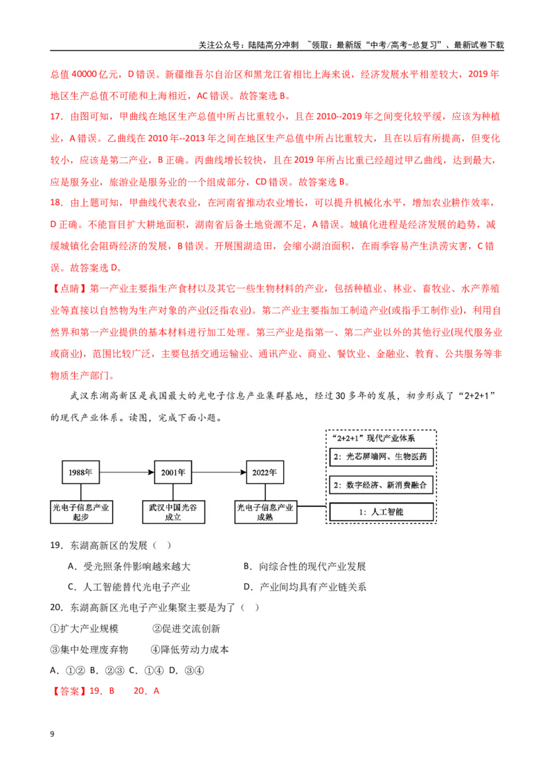 《专题21城市、产业与区域协调发展（高频选择题50题）-（全国通用）（解析版）_07-地理-高考总复习_一轮复习_2024年_2024年高考地理一轮题型突破训练（全国通用）_资料_1-资料》第9页预览
