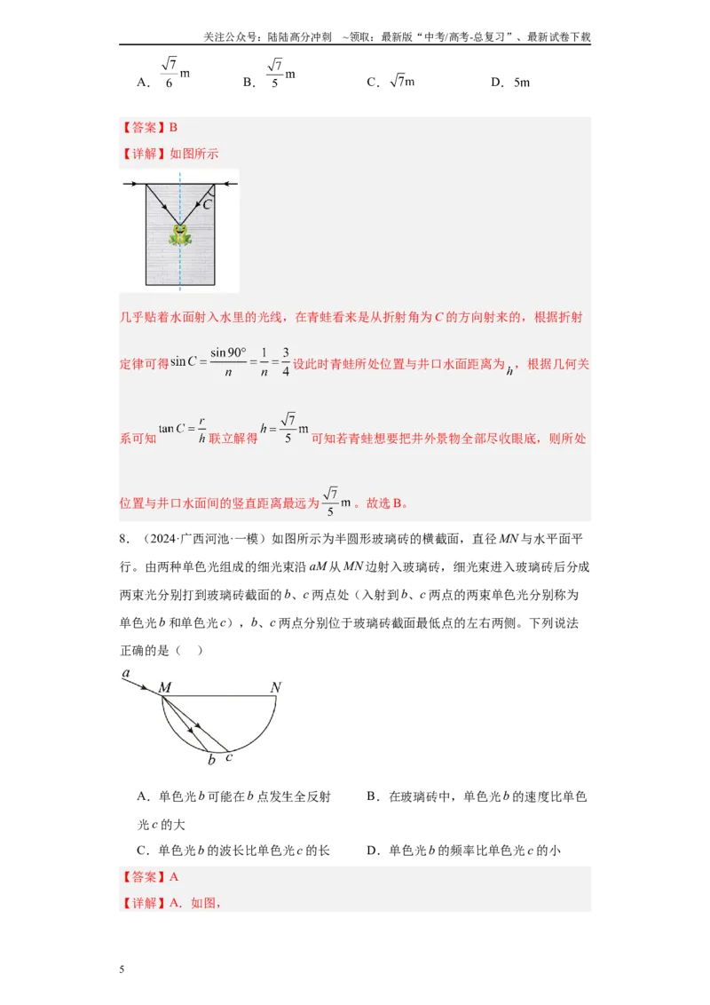 《专题13光学(解析版)_04-物理-高考总复习_专项复习_2025年_2024年高考一模试题分类汇编物理新高考专用》第5页预览
