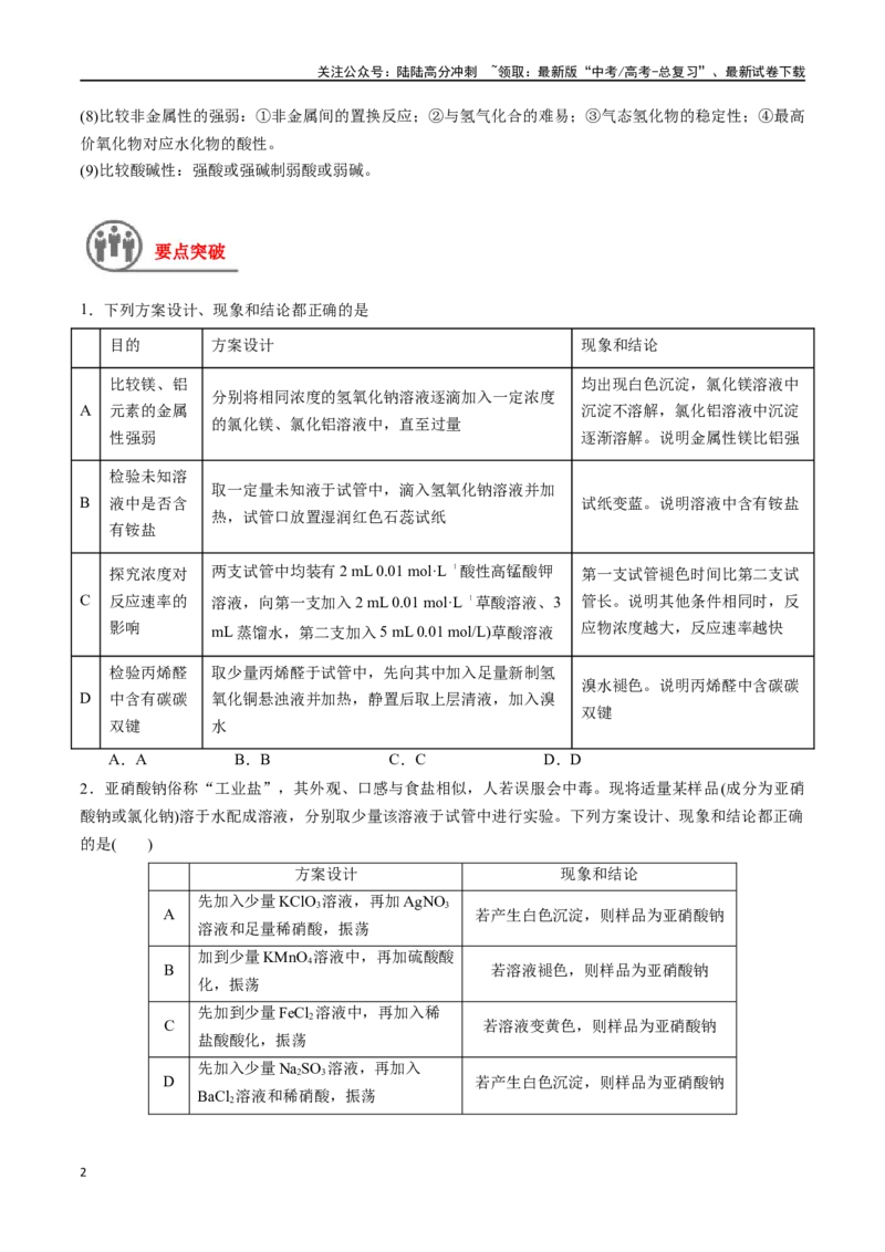 《第45讲简单实验方案的设计与评价（讲义）-（原卷版）_05-化学-高考总复习_一轮复习_2024年_2024年高考化学一轮复习讲义+分层练习_资料》第2页预览