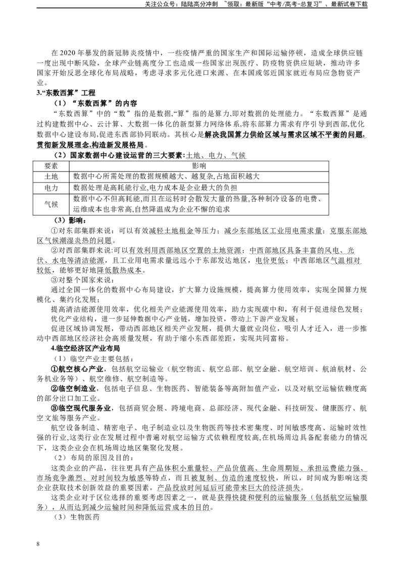 《专题24工业区位及工程建设的相关问答（原卷版）_07-地理-高考总复习_二轮复习_2024年_2024高考地理二轮复习热点题型归纳与变式演练解题电子版_资料》第8页预览
