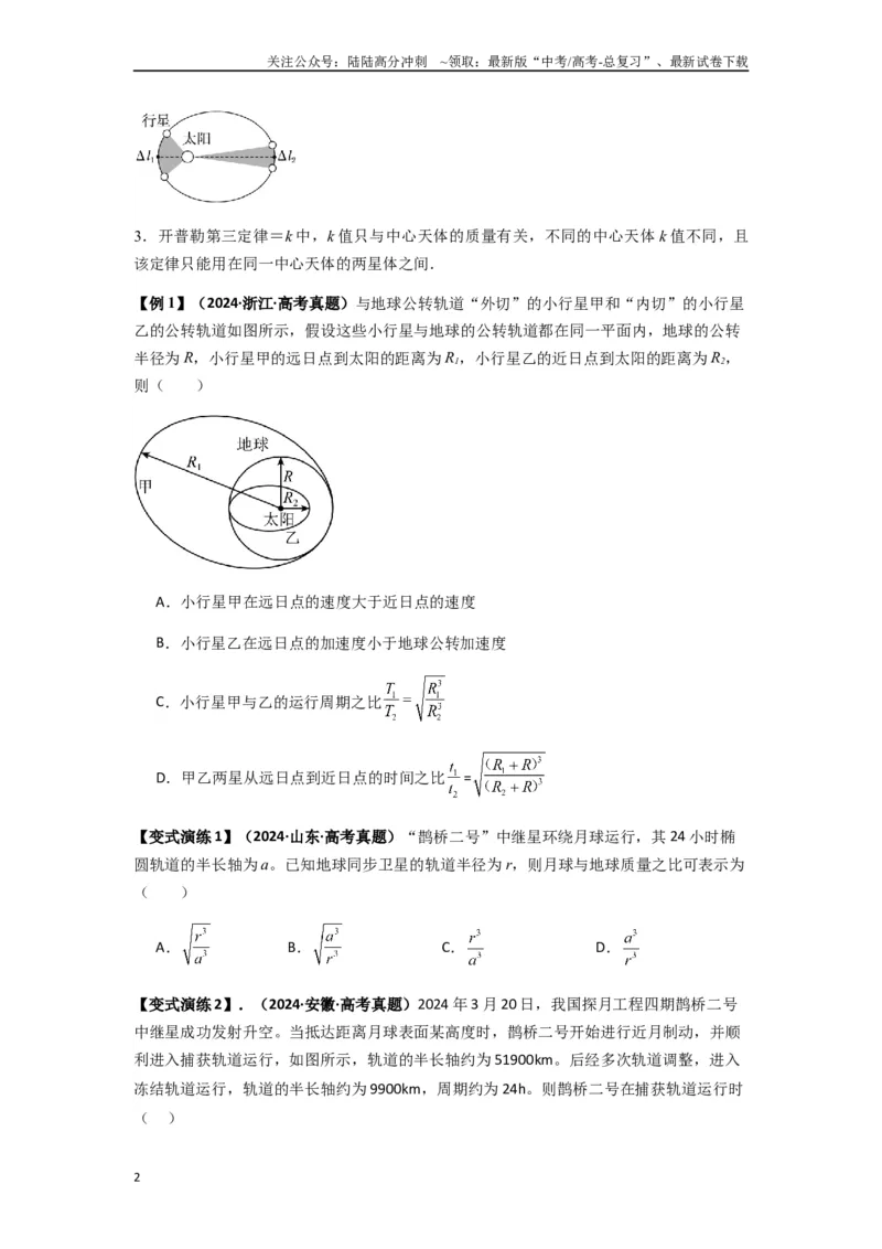 《专题10天体运动（学生版）_04-物理-高考总复习_专项复习_2025年_2025年高考物理热点题型归类》第2页预览