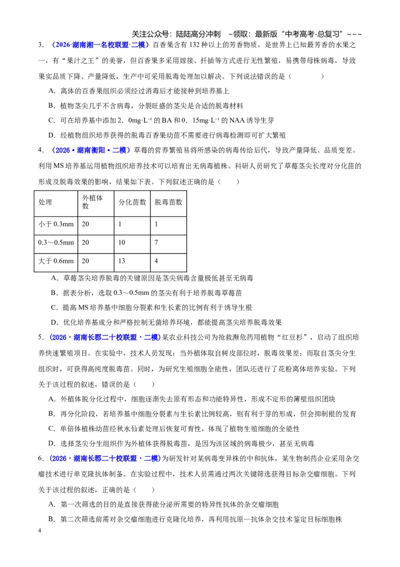 《专题08生物技术与工程（学生版）_06-生物-高考总复习_专项复习_2026年-生物高考专项复习_2026年高考生物二模试题分类汇编（湖南专用）-G292_2026版》第4页预览