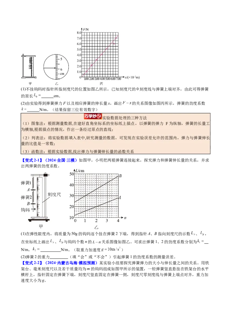 《专题08实验2：探究弹簧弹力与形变量的关系（学生版）_04-物理-高考总复习_一轮复习_2026年-物理高考一轮复习_142026年高考物理一轮复习讲与练（知识点+考向）》第5页预览