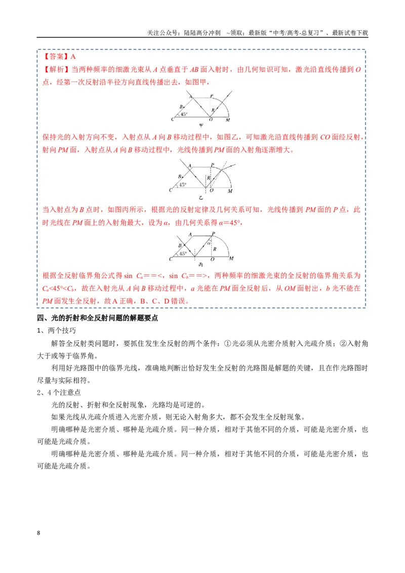 《专题16光学（教师版）_04-物理-高考总复习_一轮复习_2025年_2025年高考物理一轮复习知识清单（全国通用）》第8页预览
